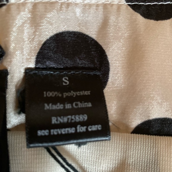 NWT! Nick & Mo Champagne/Black Polka Dot Shift Dress 👗 Size Small - Picture 7 of 11